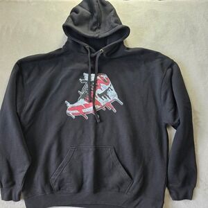 Pacific & Co Mens Black Sneaker Graphic Hoodie Size 2XL Drip Art Streetwear